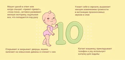 Открытка дочке на 10 месяцев (скачать бесплатно)