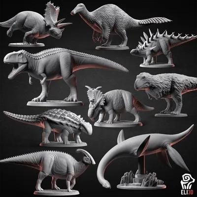 Файл 3D Динозавр - Dino Bundle 2 🦖・3D-печатная модель для загрузки・Cults