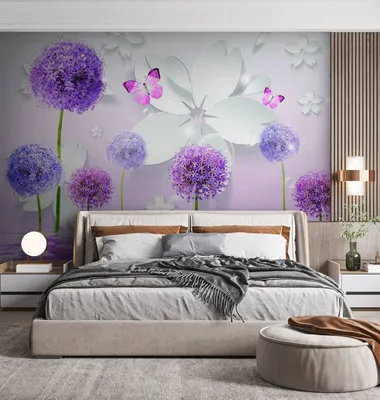 AI Generated 3D wallpaper pink purple jewelry on flowers and tree  background. 22021200 Stock Photo at Vecteezy