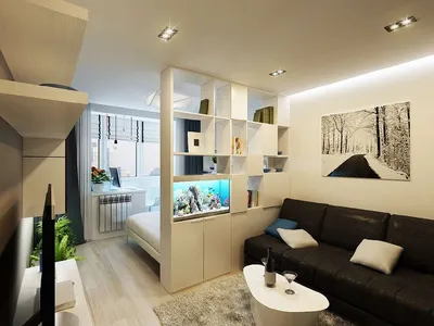 Аквариум в интерьере квартиры, в том числе согласно фен шуй, вариант для  гостиной, спальни, выбор освещения, куда поставить + фото