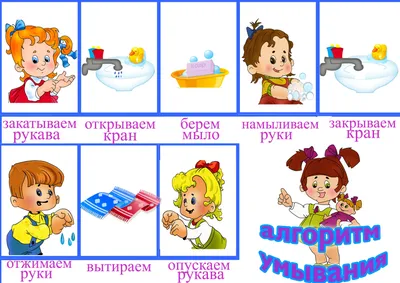 Алгоритм умывания | Kindergarden, Clip art, Comics