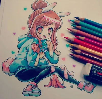 Рисунки аниме девушек для срисовки (57 фото)
