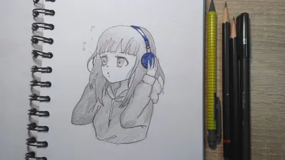 Как нарисовать аниме девочку/How to draw anime girl/ Рисунки для скетчбука/  картинки для срисовки - YouTube