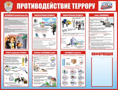 Стенды антитеррористической направленности Антитеррор заказать изготовление