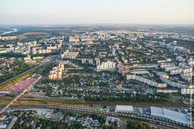 Зимний Белгород с высоты птичьего полёта.