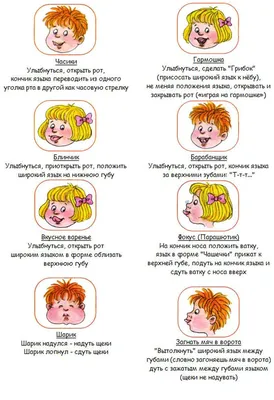 Артикуляционная гимнастика для детей 5-6 лет в детском саду: картотека  воспитателю | Дефектология Проф