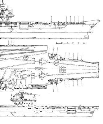 Модель корабля Авианесущий крейсер \"Ульяновск\" класс C-4B - Верфь на Столе