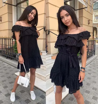 Ажурное платье с паетками