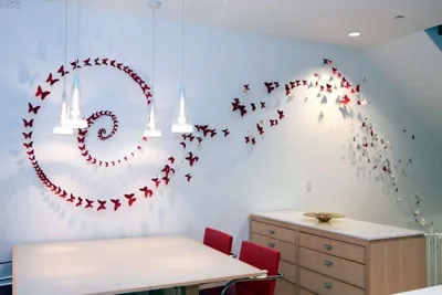 Объемные бабочки 3D на стену Белые