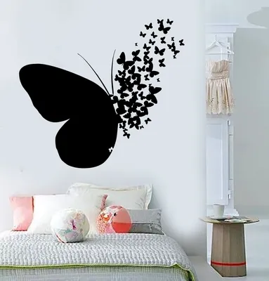 Украшения стены объемными декоративными бабочками из бумаги для декора и  интерьера с фото