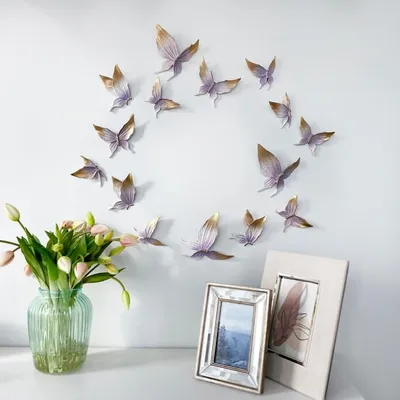 Объемные 3D Бабочки на Стену (обои) для Декора (светло-розовые) — Купить на  BIGL.UA ᐉ Удобная Доставка (867523588)