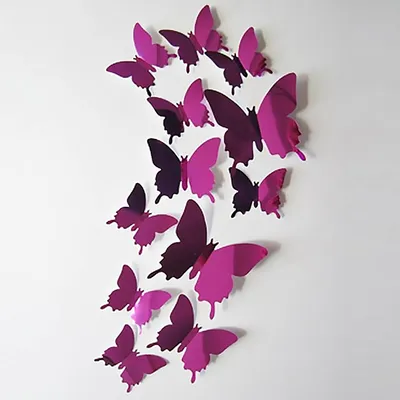Бабочки декор на стену перламутровые - в наборе 12шт. разных р...: цена 155  грн - купить Интерьерные аксессуары на ИЗИ | Киев