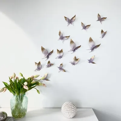 Бабочки на стену (100 фото): идеи создания декора и композиций своими  руками из бумаги по трафарету или шаблону, инструкция для начинающих