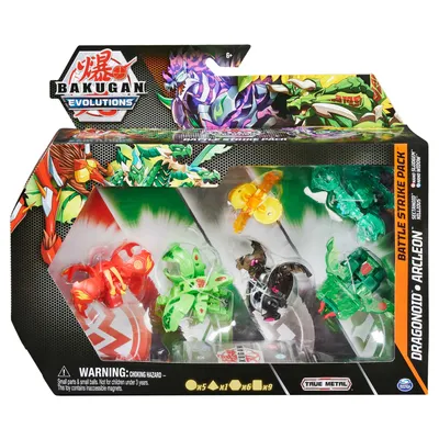 Bakugan Evolutions, Dragonoid and Sluggler Battle Strike Pack, 6 Bakugan  Action Figures, 9 Trading Cards, 8 BakuCores, Kids Toys for Boys, 6 and Up  | Spin Master