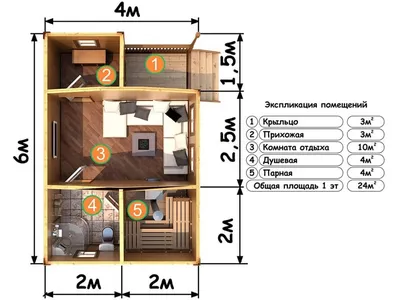 Строительство бани \"30м²\" | Проекты от \"ART Строй\"