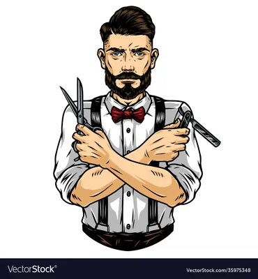 Hipster barber shop vector Stock Vector | Adobe Stock