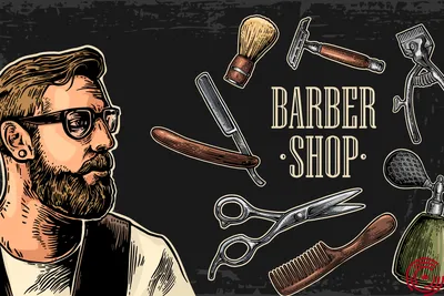 Trendy barber man Royalty Free Vector Image - VectorStock