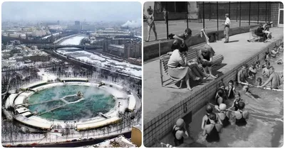 Бассейн \"Москва\" зимой - Retro photos