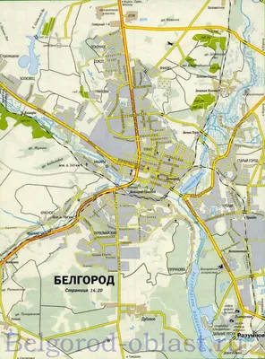 Карта Белгорода. Карта Белгородской области. Подробная карта Белгородская  область