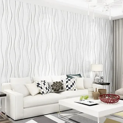 Обои для стен на заказ, простые Объемные обои в современной гостиной,  украшение для дома, белые обои | AliExpress