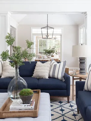 Синий диван в интерьере, фото с идеями дизайна