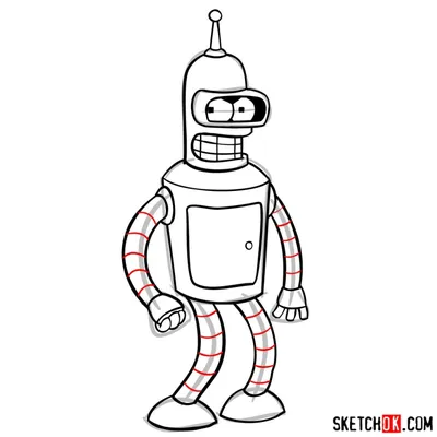 Раскраска Бендер | Раскраски Футурама / Futurama free coloring pages