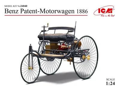 Benz Patent-Motorwagen на черно-белом фото