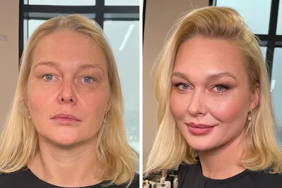 Без макияжа до и после фото