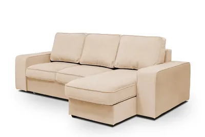 Бежевый угловой диван Монако с оттоманкой купить по цене 77 500 руб. с  доставкой — интернет-магазин RestMebel.ru