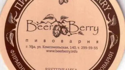 Menu au BeerBerry restaurant, Oufa