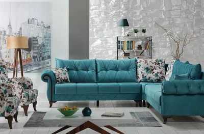 Бирюзовый диван в интерьере [Фото] Идеи для дома ❤ 2020 | pobetony.ru | Дзен