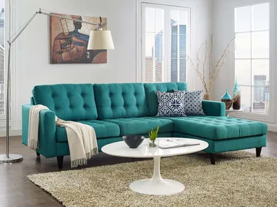 Как и с чем сочетать бирюзовый диван в интерьере | Бирюзовый диван, Идеи  домашнего декора, Интерьер