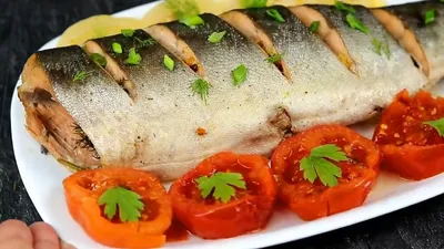 Рыба запеченная в духовке с овощами