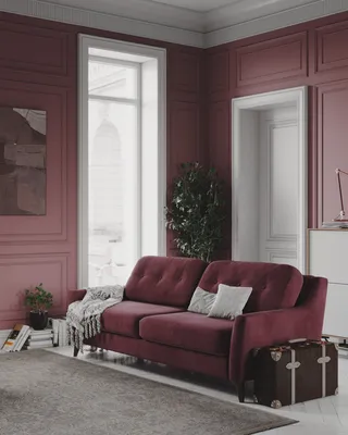 Гостиные комнаты с бордовым диваном фото - дизайн гостиной комнаты,  оформление интерьера | Houzz Россия