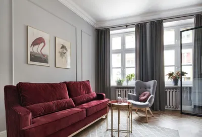 Бордовый диван в интерьере гостиной (69 фото) - красивые картинки и HD фото