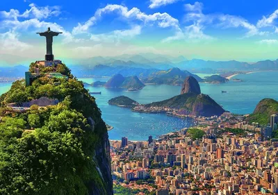 Картинки Бразилия Rio de Janeiro Горы рассвет и закат берег Здания