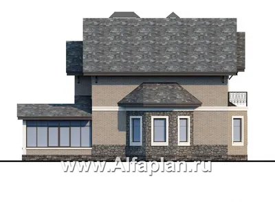 435B «Бригантина» - проект двухэтажного дома, с эркером и с террасой, с  гаражом: цена | Купить готовый проект с фото и планировкой