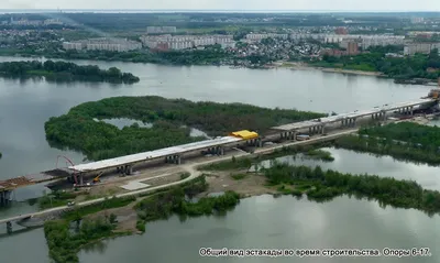 Правобережная эстакада Бугринского моста через реку Обь в г. Новосибирске -  Трансмост