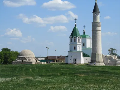 Image Mosque Russia Bulgar White mosque Kazan, Tatarstan Waterfalls