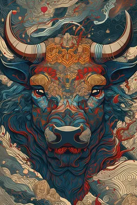 Wall Art Print | THE BULL LOOK : A texture of animal intensity : XL |  Abposters.com