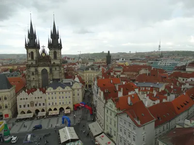 Фотографии Прага Чехия Замки Ночные Здания Города