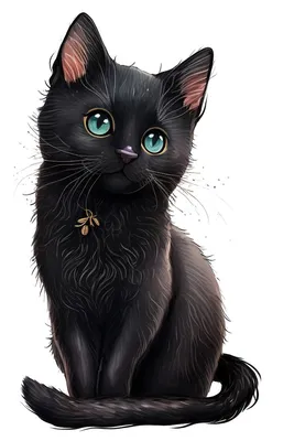 Black cat. Чёрный кот. PNG. | Gatinhos, Gatos, Animais