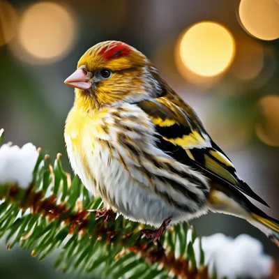 Чиж (Carduelis spinus). Птицы Сибири.