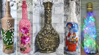 6 bottle decor ideas. DIY decor - YouTube