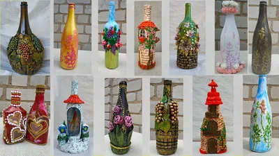 13 ideas for amazing bottle decor. DIY decor - YouTube