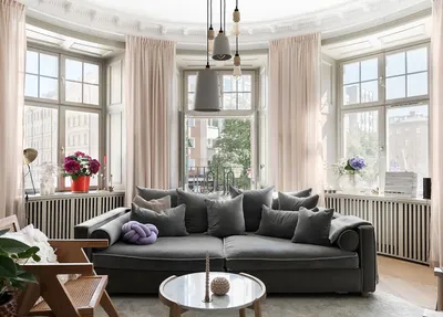 Круглая гостиная, роскошный настенный декор, стильная мебель: квартира в  Стокгольме 〛 ◾ Фото ◾ Идеи ◾ Дизайн
