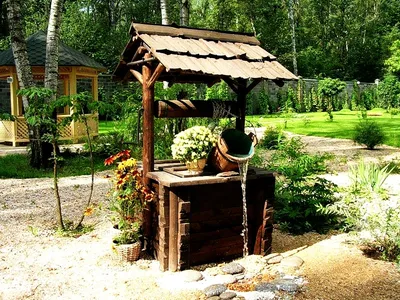 Колодец деревянный декоративный купить в Сад в Деталях