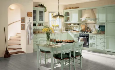 Кухня-гостиная в стиле прованс: лучший дизайн кухни-гостиной или столовой в  квартире или частном доме. Кухни-гостиные в стиле прованс на фото.