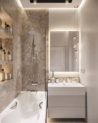 Дизайн маленькой ванной комнаты: стильные варианты оформления интерьера  2022 года. Секреты визуального расширения пространства