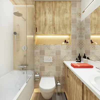 Дизайн маленькой ванной комнаты в Казани заказать по выгодной цене